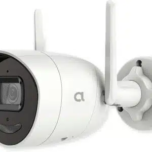 Alula CAM-OD-HS2-AI Outdoor Bullet Camera, White, 1080P HD Video, 90 Foot Night Vision, Two Way Audio, 2MP Image Sensor, Motion
