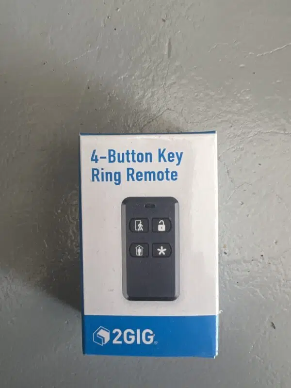 2GIG-KEY2e-345 eSeries Encrypted 4-Button Keyfob Remote with 5 Year Lithium Battery, Compatible with 2GIG Control Panels