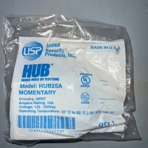 USP HUB2SA Hold Up Button, Momentary, SPDT, 3-Screw Terminals